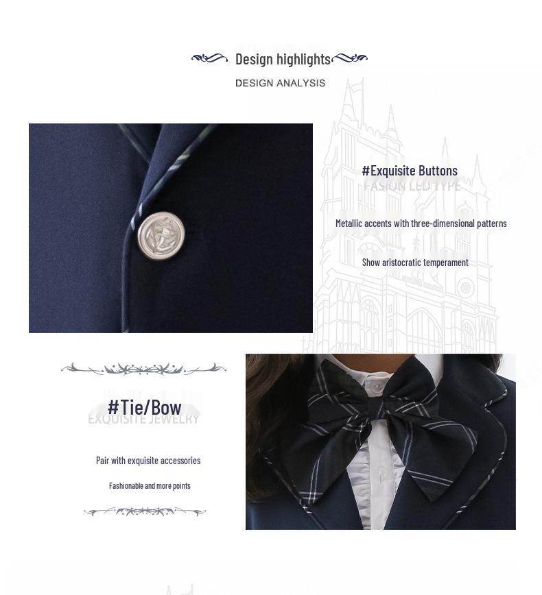 British Style Winter Uniform for Primary and Kindergarten – Children's Velvet Suit Set with Jacket