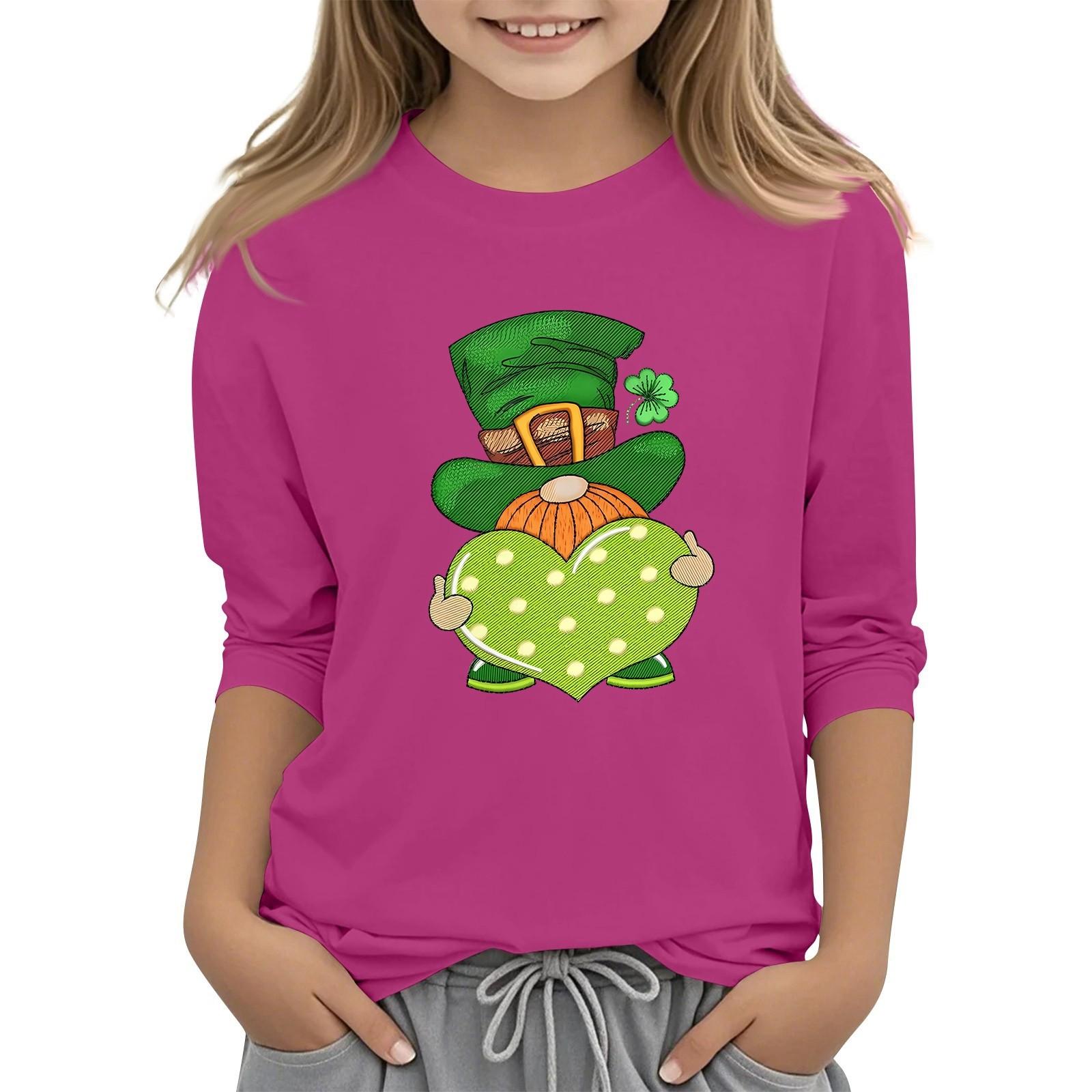 

Children s Casual St Patrick s Printed Collar T-shirt With 7 Minute Sleeves 160