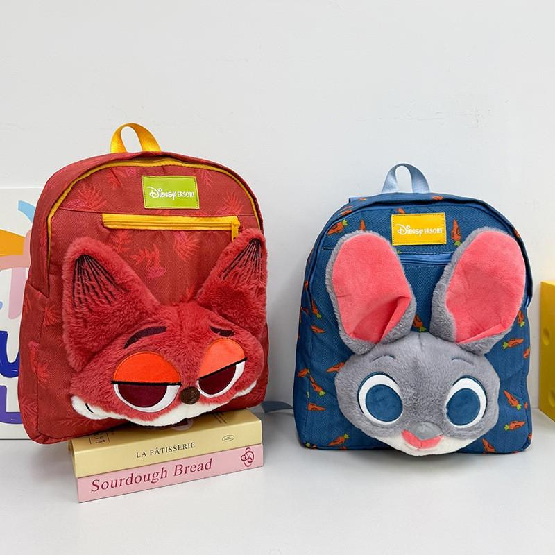 Zootopia Plush Cartoon Animal Backpack With Nick And Judy Plush Doll Decor For Kids And Teens