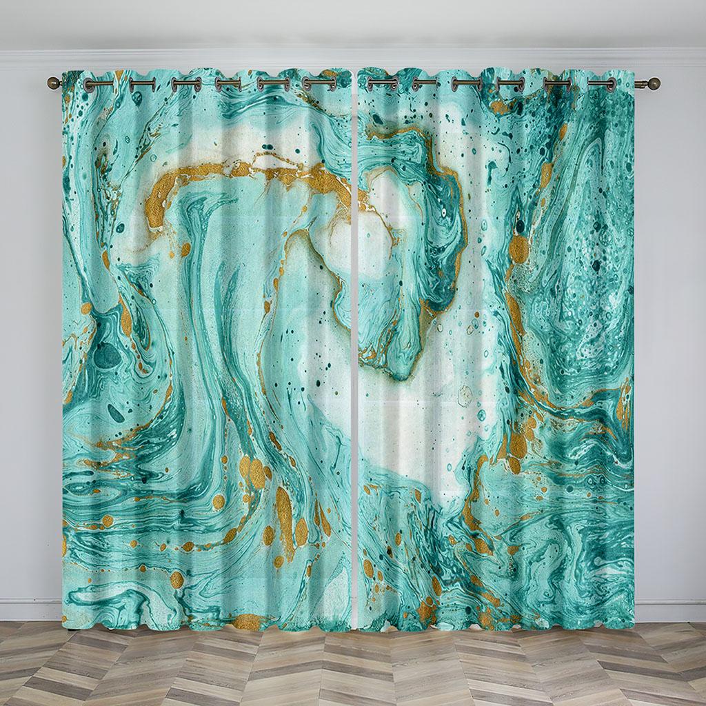 Luxury Art Abstract Texture Window Curtains for Kids Bedroom Living Room Hall Treatments Kitchen Home Decor Drapes Blinds 2Pcs