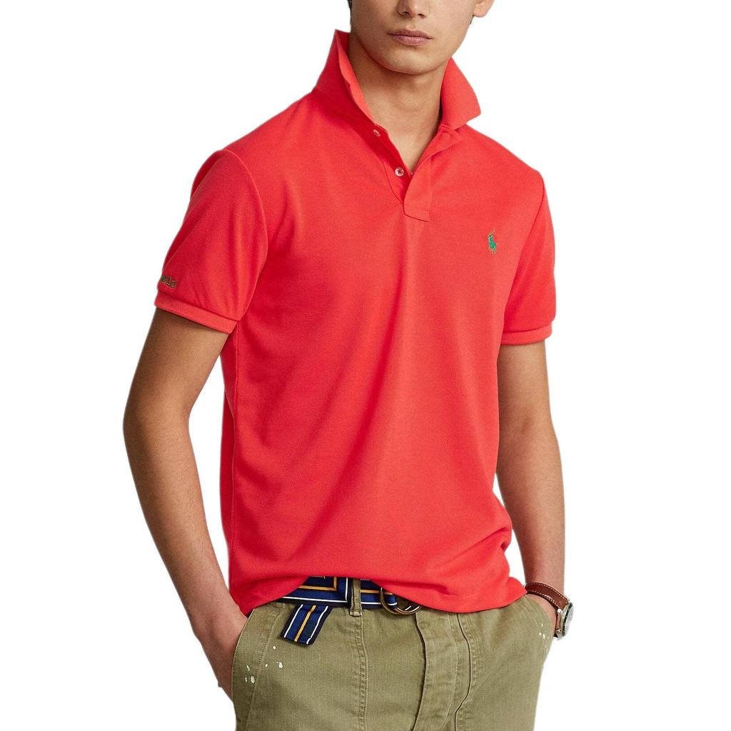 Polo Ralph Lauren SS22 Solid Color Simple Short Sleeve Polo Shirt Men tops Red 710680784-269