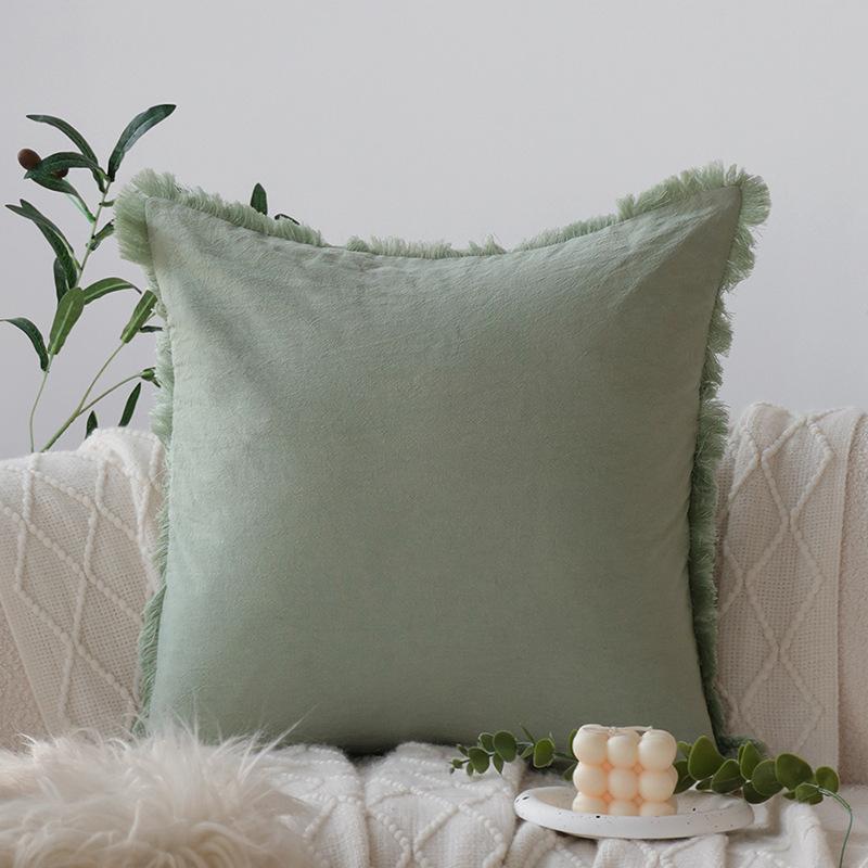 Retro Green Pillow Living Room Sofa Pillow Case Cushion Cushion Bedroom Model Room Decorative Cushion