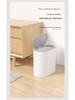 High-Gloss Flip Lid Slim Trash Can for Kitchen & Bathroom