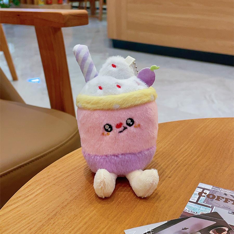 Cute Bubble Tea Plush Keychain With Pp Cotton Filling For Kids And Adults