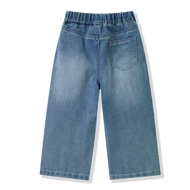 Girl's Embroidered Butterfly Straight-Leg Jeans