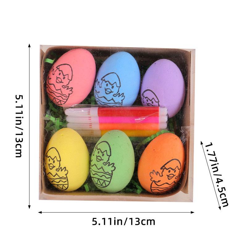 2025 Easter Hand-painted Random Egg Graffiti Cartoon Bunny Eggs Chick Easter Decorations for Party Kids Gift Favor Home Decor
