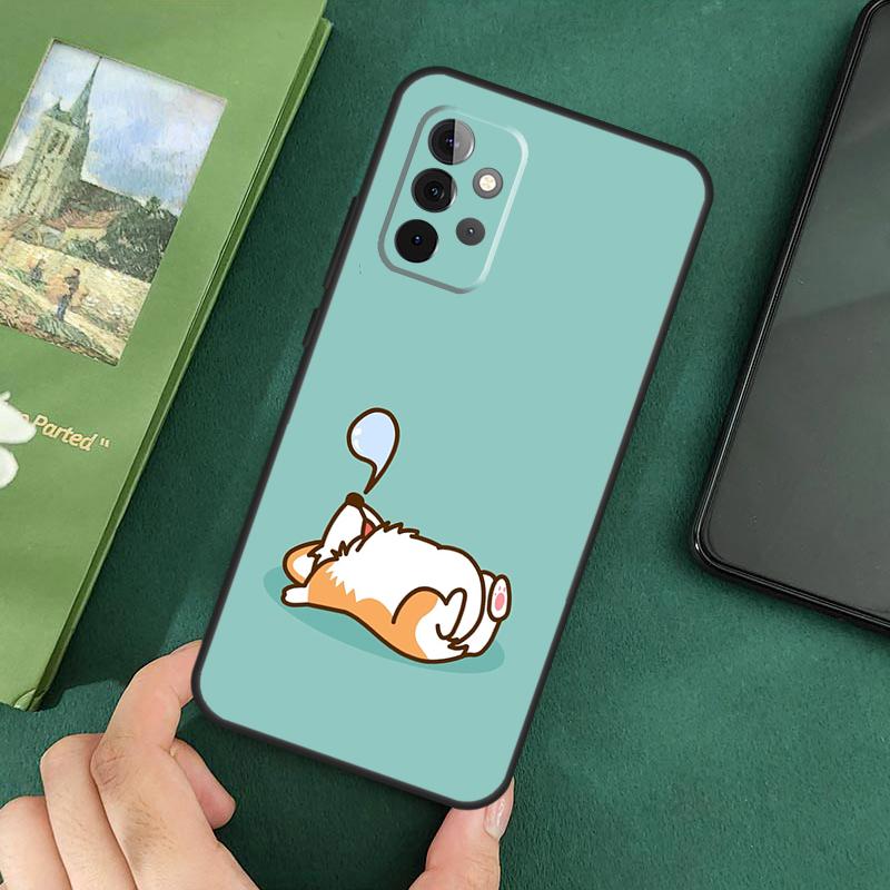 Cartoon Corgi Dog Phone Case For Samsung Galaxy A06 A05 A16 A55 A35 A15 A53 A33 A13 A22 A32 A52 A14 A34 A54