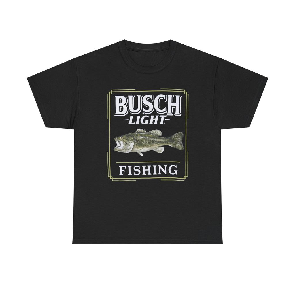 Busch Light Fishing Beer Graphic T Shirt Unisex Heavy Cotton Tee