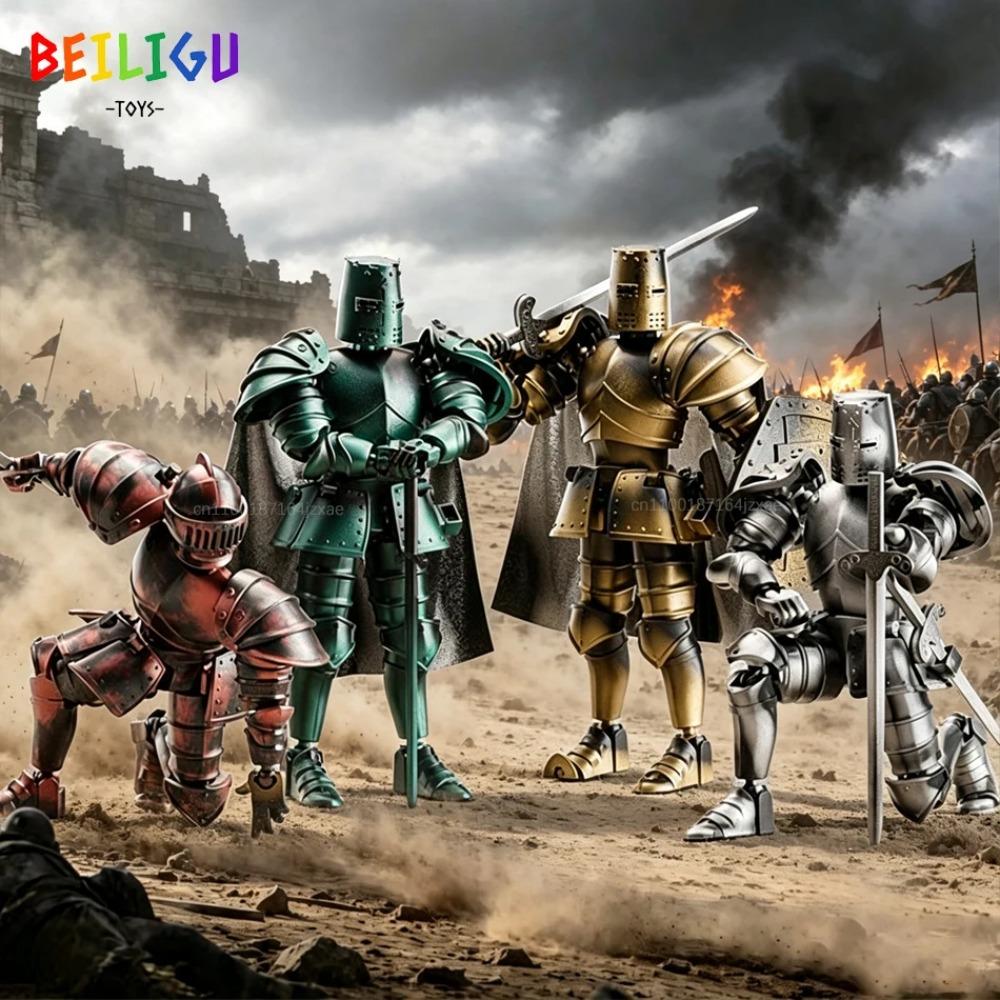 Cavalieri Medievali Action Figure Multi-articolato Cavallo da Guerra Cavaliere Armatura Arma Fredda Spada Scudo Giocattolo da Assemblare Collezione Regalo