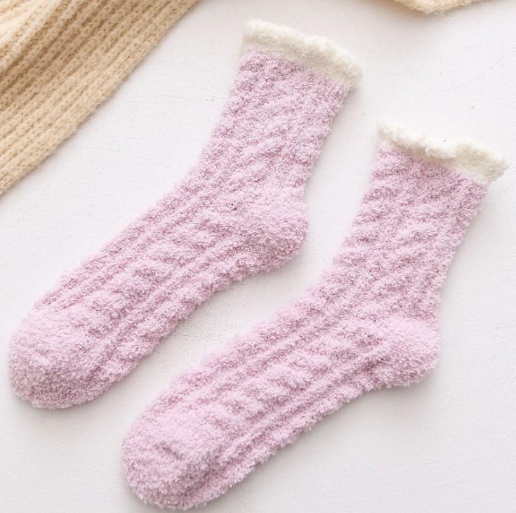 Women Woolen Socks New Autumn Winter Cute Thick Sleep Postpartum Socks Warm Home Floor Socks Coral Fleece Socks