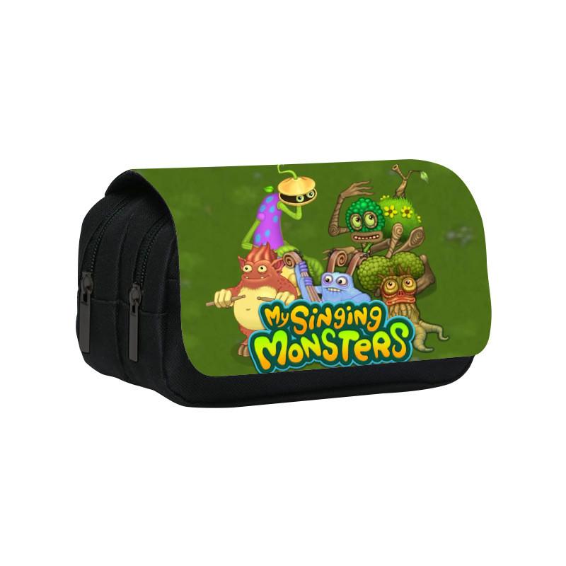 My Singing Monsters Double Layer Pencil Case With Nylon Material For Students And Kids
