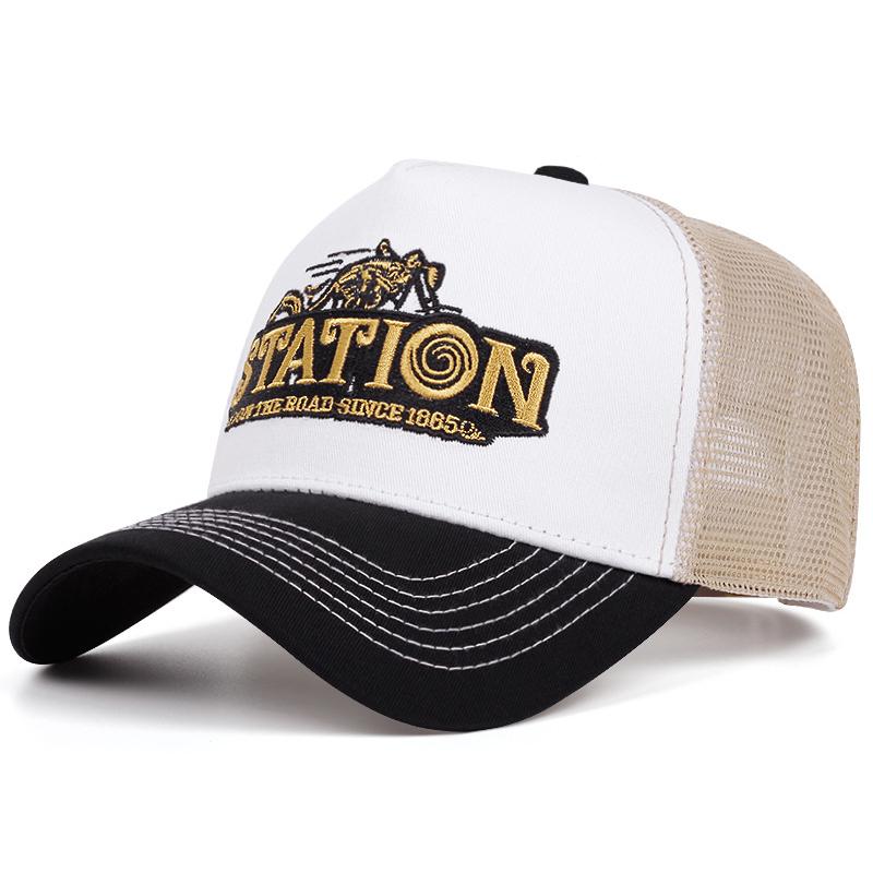 

New Net Hat Station Retro Motorcycle Truck Hat Street Skateboarding Hiphop Hat Men S And Women S Same Sunshade Baseball Hat