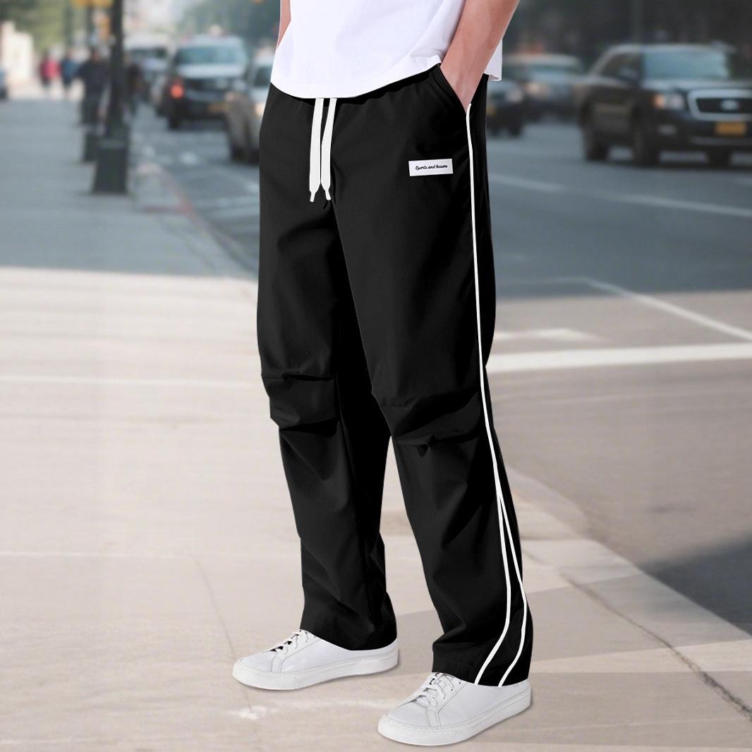 

Мужские повседневные брюки однотонные дышащие свободные прямые брюки на кулиске уличная одежда с контрастной отделкой брюки модные брюки карго мужские 3XL армия зеленый