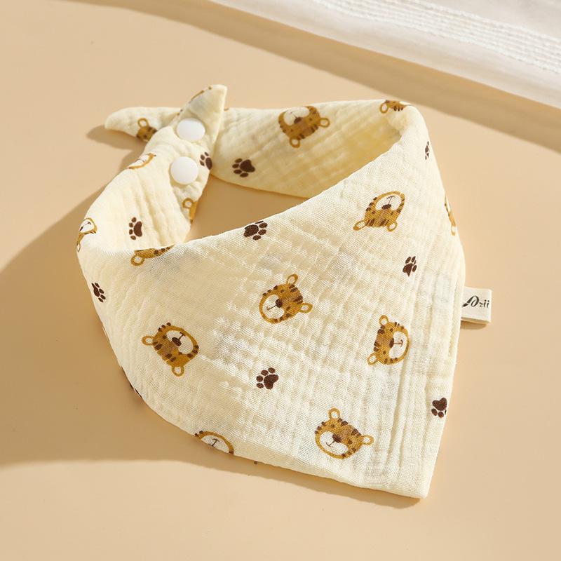 Baby 4 Layer Gauze Triangle Bib Newborn Anti Spit Up Cotton Saliva Towel Cute Cartoon Absorbent Feeding Burp Cloth For Infants