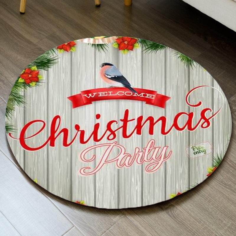 Weihnachten Rundteppich Schlafzimmer Wohnzimmer Garderobe mit Teppich Sofa Kante Gaming Stuhl Rutschfeste Matte Weihnachtsgeschenk
