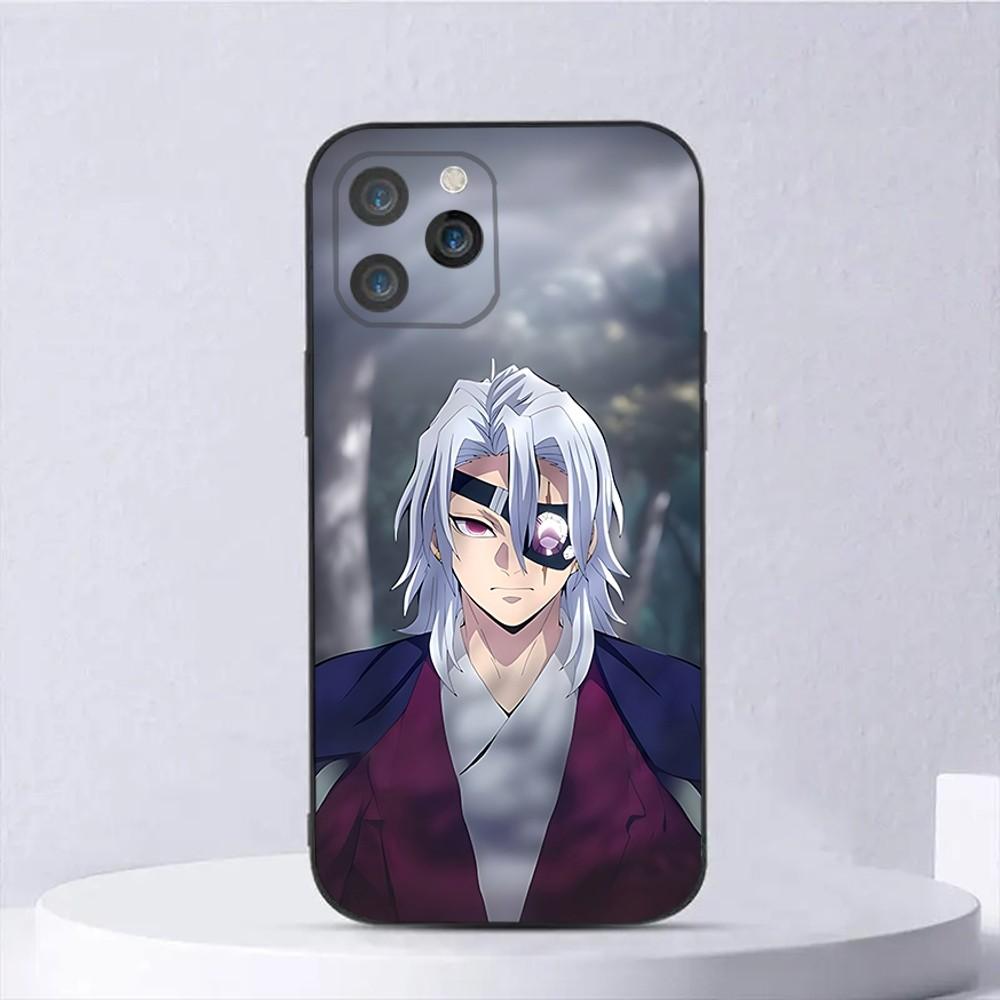 Anime Tengen Uzui Phone Case For iPhone 16,15,14,13,12,11,Plus,Pro Max,XS,X,E,SE,Mini Soft Silicone Black Cover
