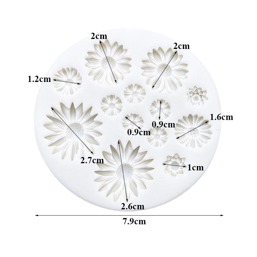 Daisy Wild Chrysanthemum Rose Flower Silicone Mold Sugarcraft Chocolate Cupcake Baking Mold Fondant Cake Decorating Tools