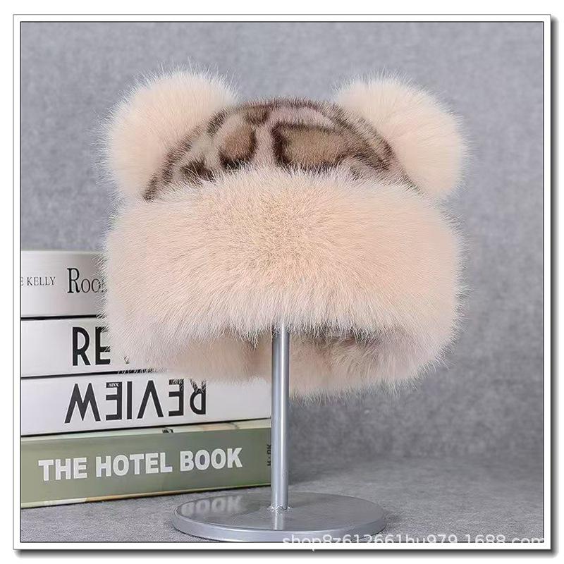 Women s Korean Style Plush Ear Hat: Warm, Versatile Faux Fur for Autumn/Winter
