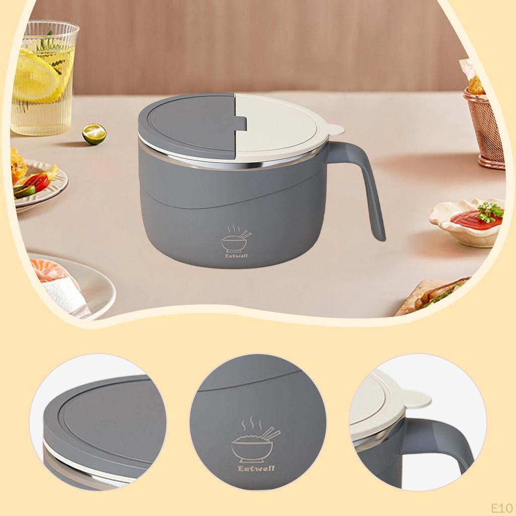 with Lid, Round Soup Bowl, Kitchen Utensil, Household Accessory, Large Capacity Cereal Container,