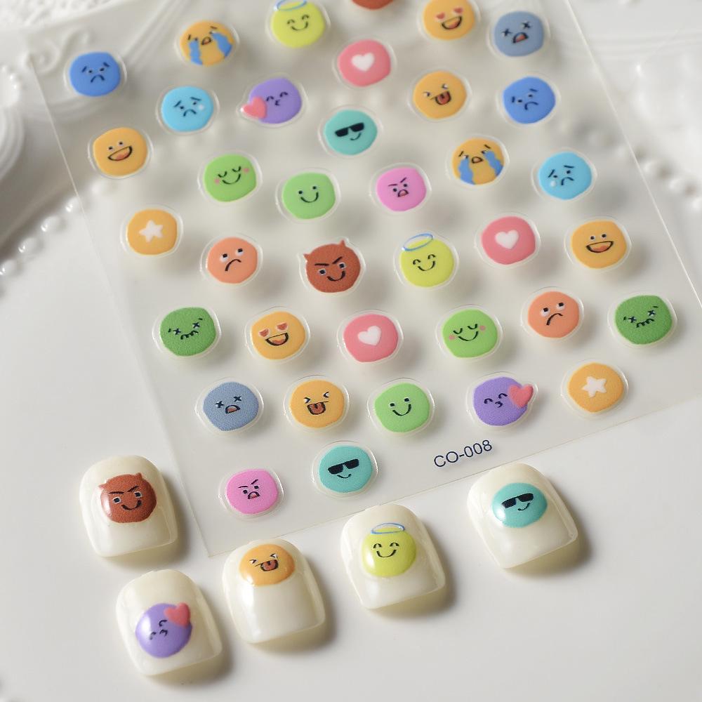 

3D Cute Emoticon Cartoon Nail Stickers - Transparent & Waterproof