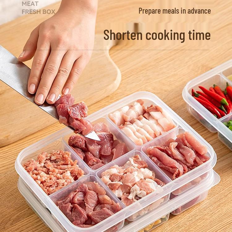 Refrigerator Frozen Meat Storage Box - Airtight Meal Prep & Freshness Container