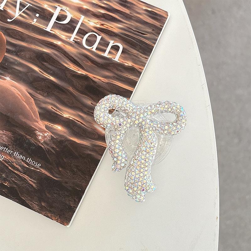

Korean Mobile Phone Airbag Holder with Rhinestone Bow and Magnetic Finger Ring