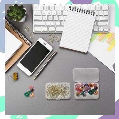 6 Packs Rectangle Small Clear Plastic Storage Containers Case Hinged Lid...