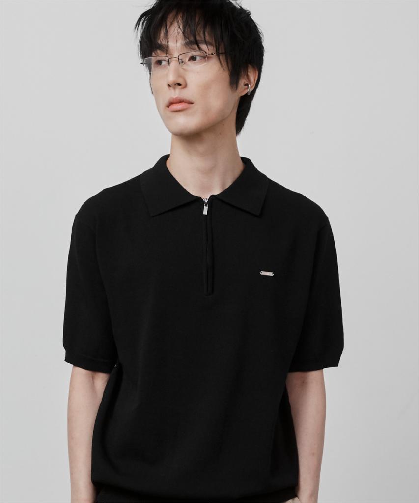 Ssei Essential Half Zip Knit Black