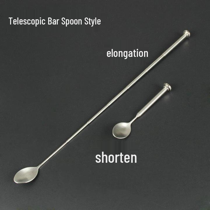 304 Stainless Steel 30cm Bar Spoon with Teardrop Handle and Three-Pronged End for Cocktails