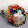 1pc Cat Artwork Ideas Design Fully Automatic Folding Portable Umbrella, 8 Iron Frames, Three-Fold Design, Suitable for All Seasons, Suitable for