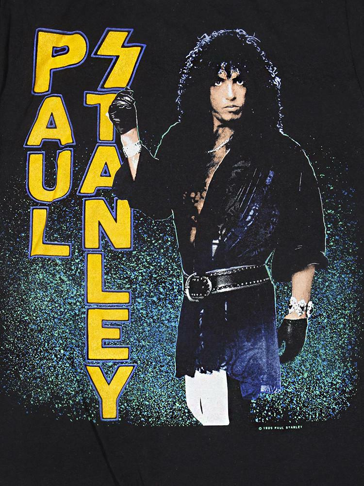 

Винтажная черная хлопковая футболка унисекс с изображением Пола Стэнли, размер полный XXXL