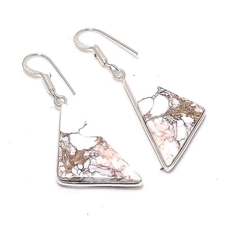 

Natural Wild Horse Gemstone 925 Sterling Silver Jewelry Earring 1.89 AE-12214
