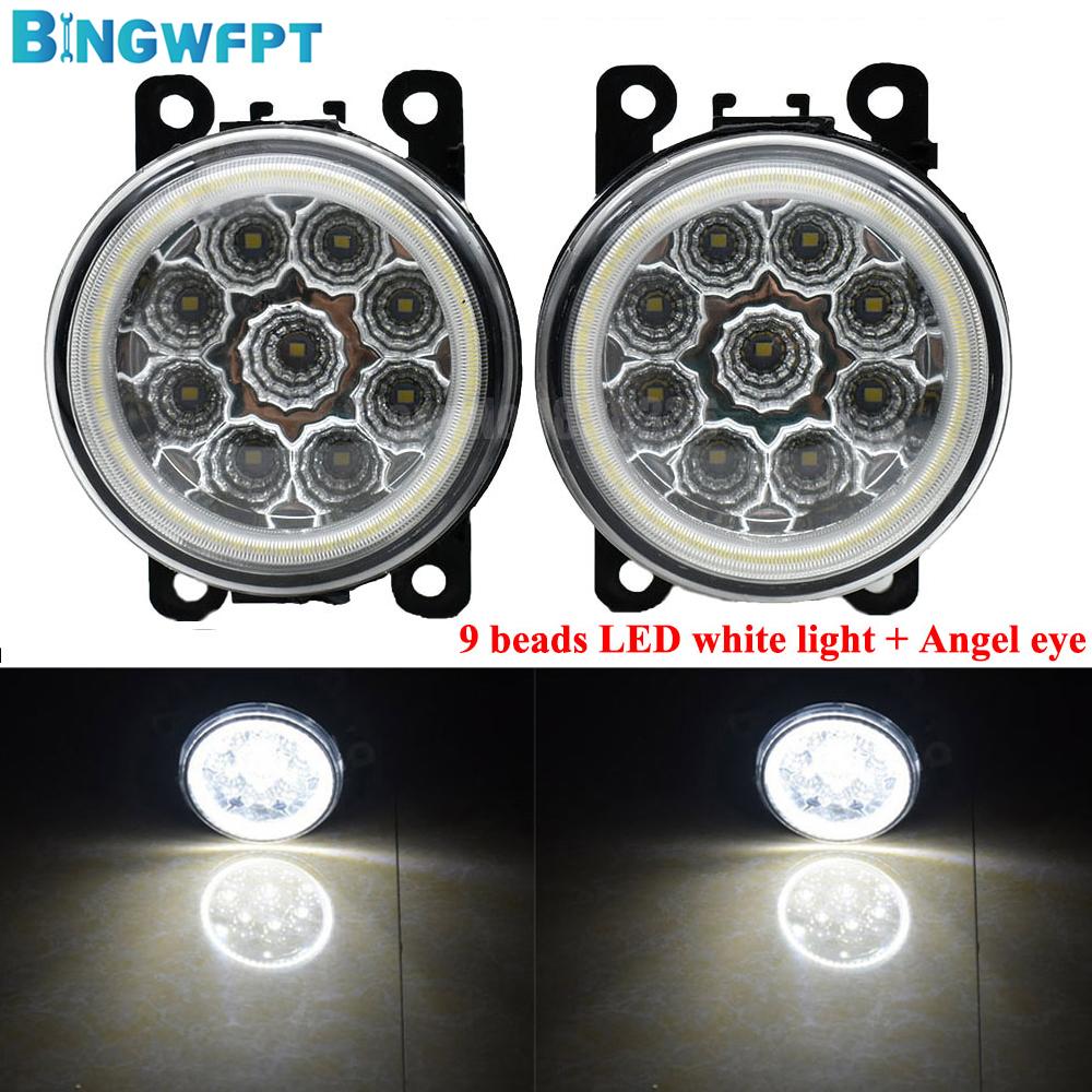 DRL 12V H11 LED Fog Lamp Assembly For Peugeot 307 2002-2008 For Peugeot 208 2014-2015 Fog Light Angel Eye