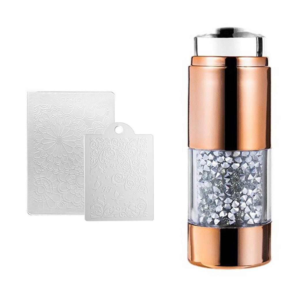 Clear Nail Art Stamper Set with 2pcs Scrapers Create French Nails Designs Easily