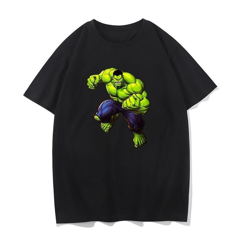 Periferní tričko Hulk Pánské a dámské Krátký rukáv Volné Poloviční rukáv Čistá bavlna Trendy Kulatý výstřih Tričko