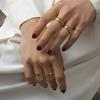 Classic Wedding Ring for Women Smooth Gold Color Stainless Steel Engagement Jewelry 2mm 4mm 6mm 8mm
