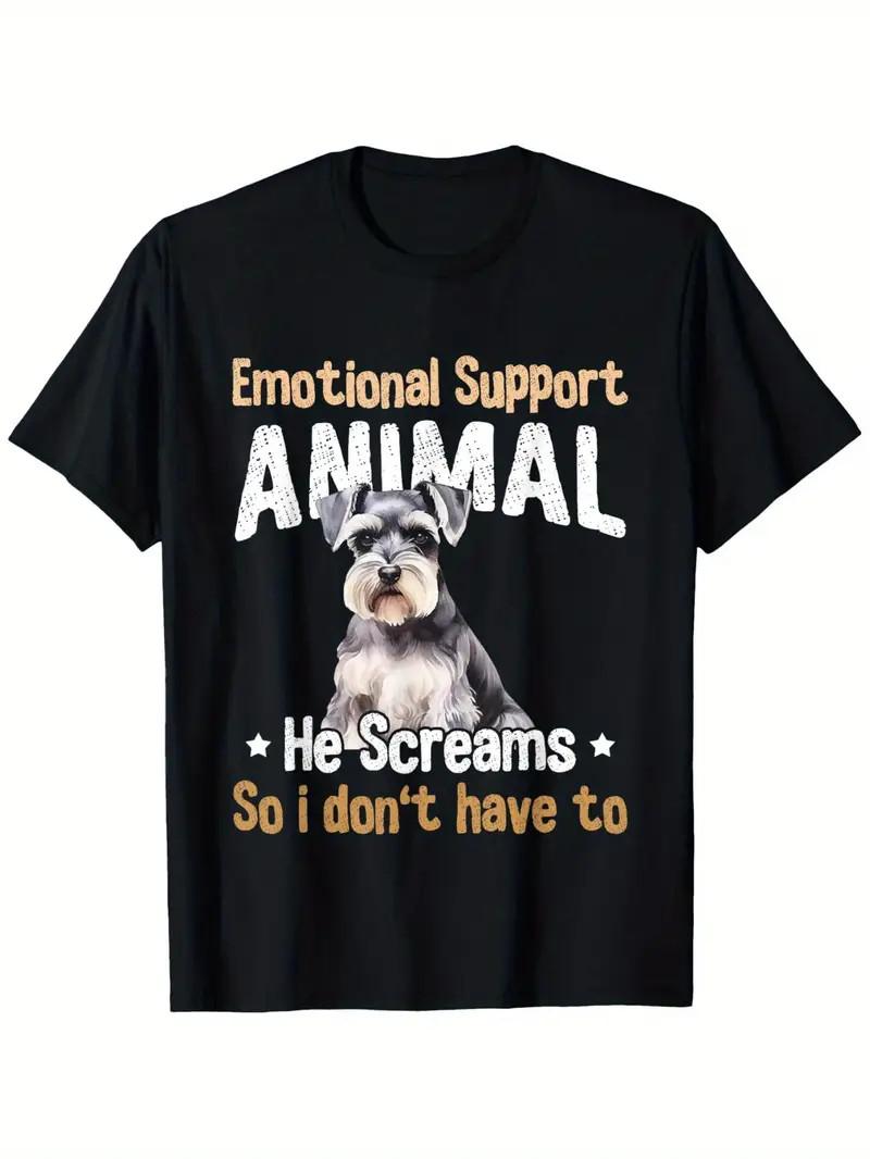 Funny Emotional Support Animal Schnauzer Dog Lover T-Shirt S разноцветный