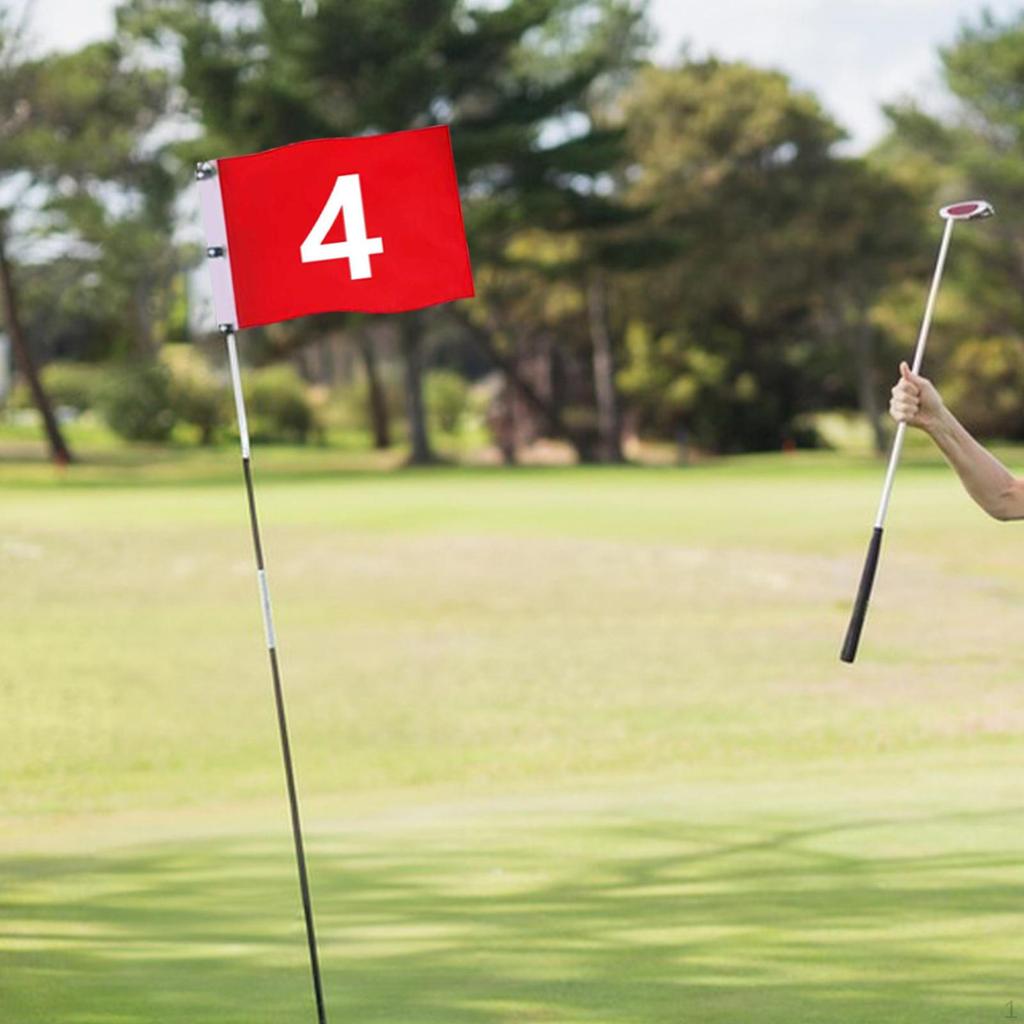 Golf Flag 19.3x12.6 Inch Large Numbered Portable Putting Green Red for Outdoor Yard Backyard