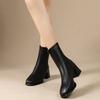 High-quality Square-toe Platform Short Boots For Ladies, 2026  Fashion Trend Wide Heel, Back Zipper, Large Size Women's Boots