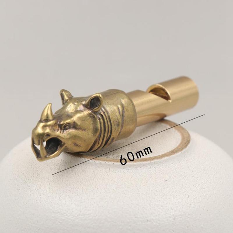 Copper Wild Boar Rhino Eagle Boa Lion Wolf Kirin Lizard Keychain Pendants Outdoor Referee Whistle Vintage Wild Survival Whistles