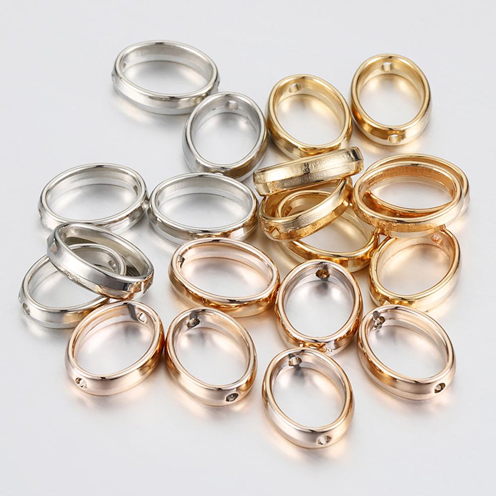50pcs Two Hole CCB Square Love Heart Frame Spacer Beads DIY Necklace Bracelet Earrings Connectors Pendants Jewelry Accessories