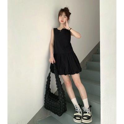 Korean White Sleeveless Vest Dress Women's Summer Gentle Wind Temperament Skirt Small Loose Bud Short Skirt