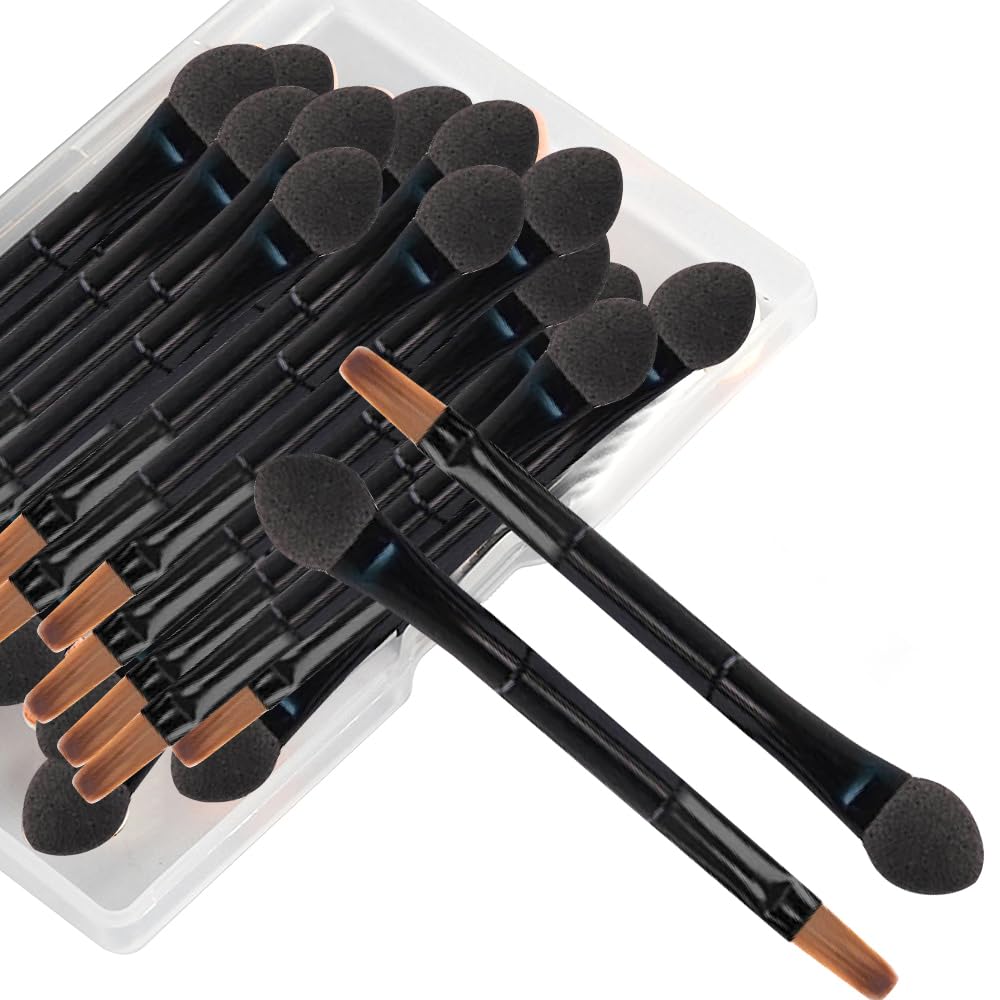 30pcs Disposable Eyeshadow Applicators, Lip Brush Lip Liner Brush Makeup Cosmetic Tool for Eyeshadow Lipstick, Black
