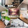 2D Pink Cherry Blossom Lake Tapestry, HD Print Lotus Flower Nature Wall Cloth for Home Studio & Party Decoration