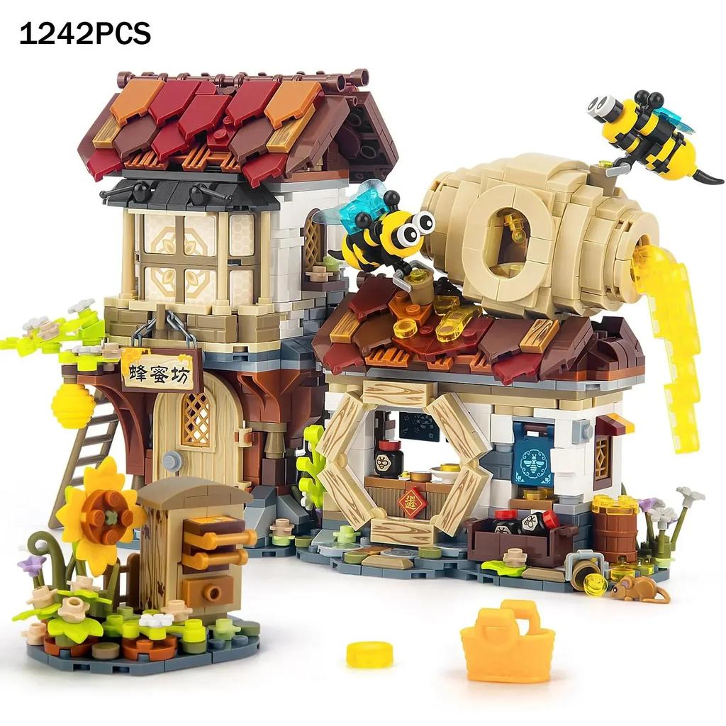 TOYLINX Mini Kreativwerkstatt Bausteine Serie - Bauernhof Straßenansicht Japanisches Lernspielzeug, Festivalgeschenke für Kinder