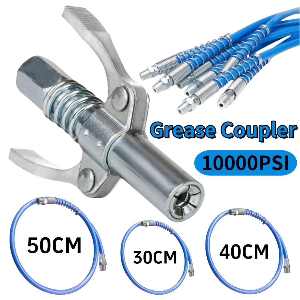 Grease Gun Coupler 10000PSI Quick Release Grease Oil Pump Tip Two Press Grease Nozzle Syringe Lubricant Tip Car Repair Tool