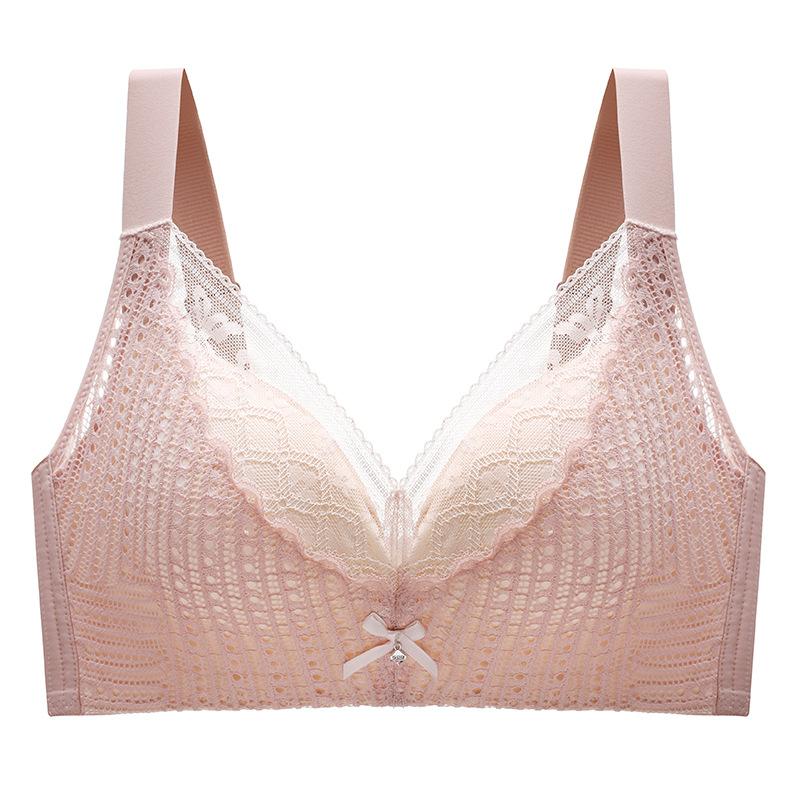 Large Size Lingerie for Women Thin Cut Without Steel Rims Gathered Bra Gathered Accessory Bra Anti Sagging Full Cup Bra