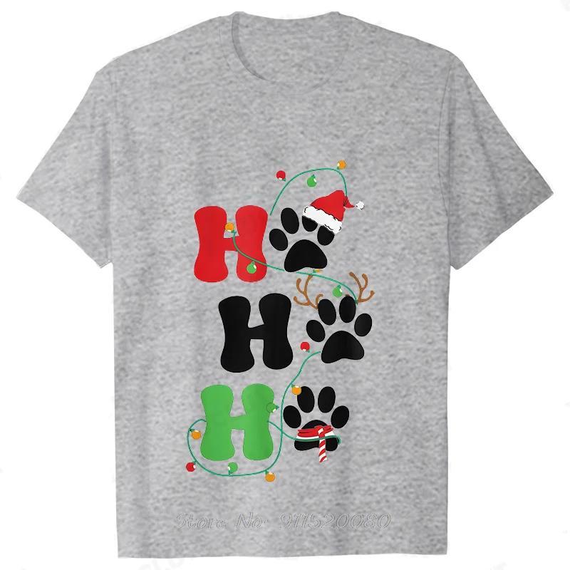 Ho Ho Ho Paw Graphic Oversized Tshirt Christmas Gift Simple Casual Xmas Cotton Tshirt Funny Unisexs Clothing Unisex Tops Tees