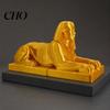 Golden Sphinx Decor Egyptian Collectible Figurine, 3D Printed Mini Statue, Vintage Egypt Souvenir Ornament for Home Desktop Decoration Luxury
