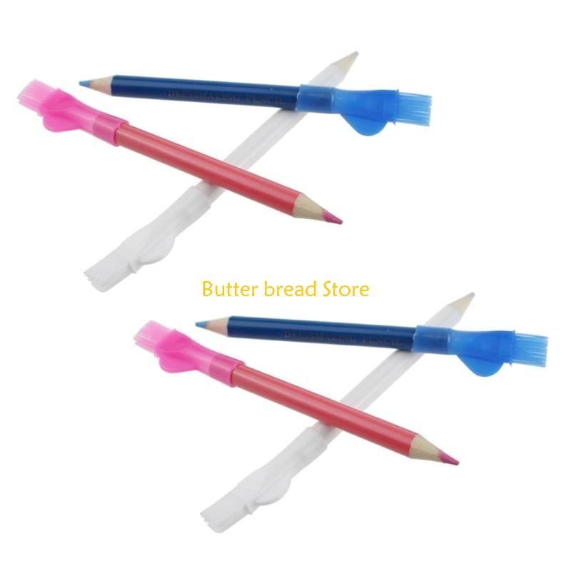 

W89C 6Pieces Sewing Fabric Pencils for Fabric Tracing Quilting Erasable Sewing Mark Pencil Tailors Pencils with Brush Covers China Mainland